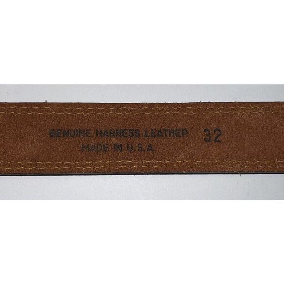 Leather Belt With Brass Buckle - Picture 8 of 9